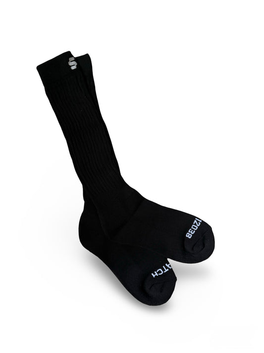 Black Scrunch Crew Sock